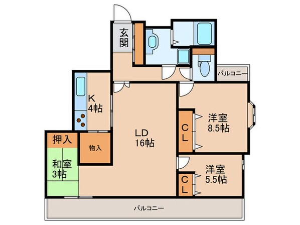 グランドメゾン東山元町の物件間取画像